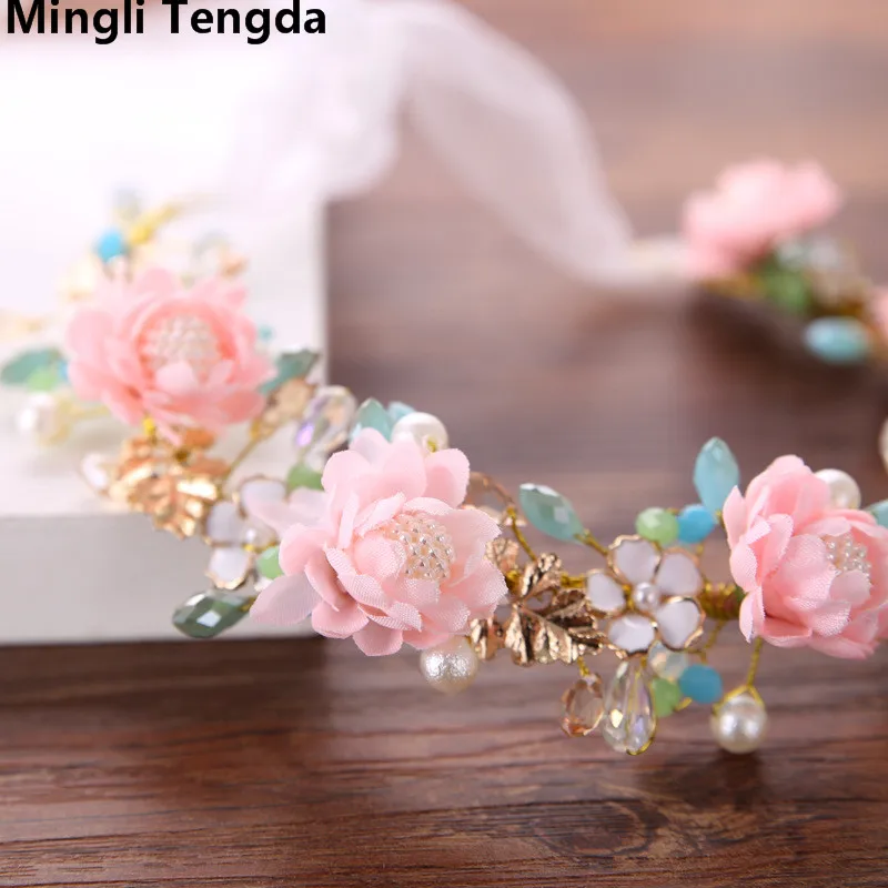 Женский свадебный головной убор mingli Tengda элегантный с цветами для волос