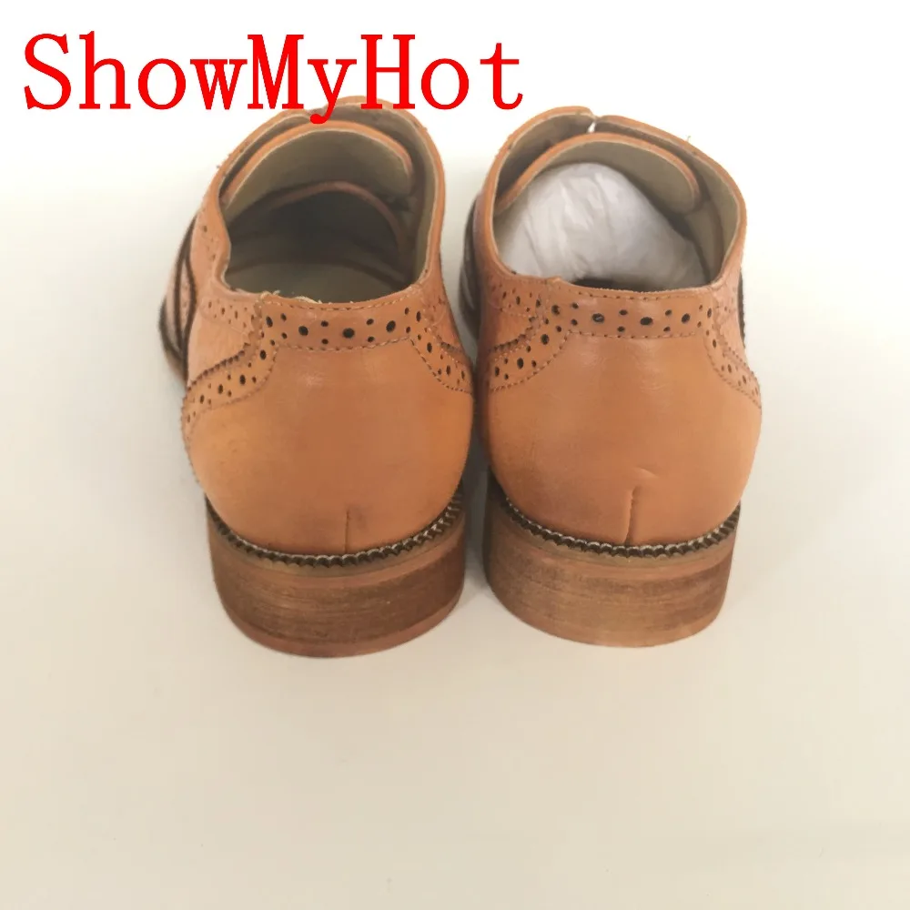Showmyhot Демисезонный Баллок вечерние и свадебные Мужские модельные туфли Лоферы Кружево повседневная обувь на шнуровке мужские резные Британский ботинки в стиле ретро