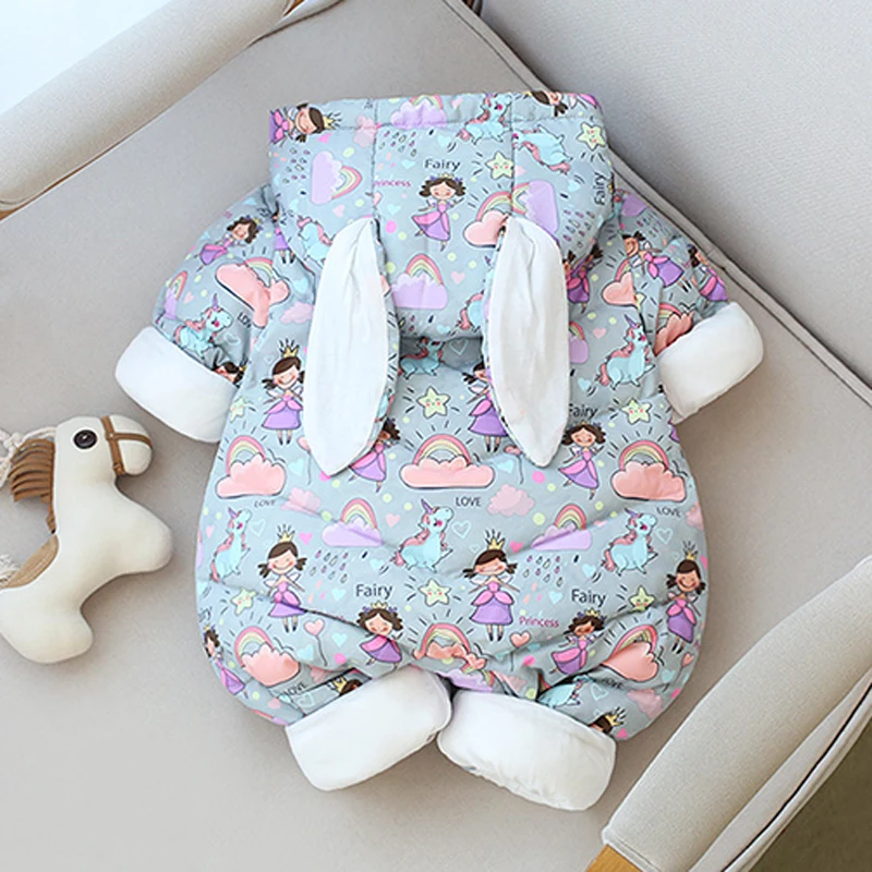 Зимний детский комбинезон пуховое пальто зимний верхняя одежда принцессы для