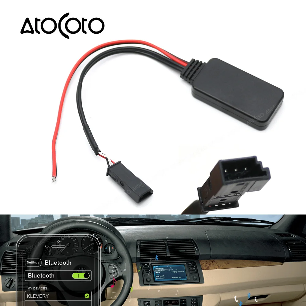 Автомобильный Bluetooth модуль AtoCoto AUX приемник кабель 3 Pin для BMW BM54 E53 E39 E46 X5 CD
