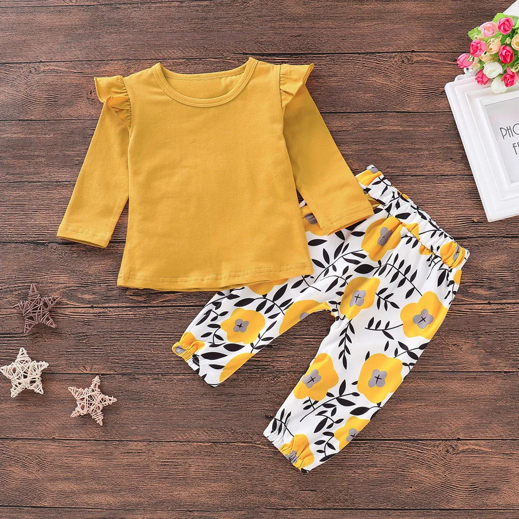 MUQGEW зимняя одежда для маленьких девочек детская с оборками длинным рукавом