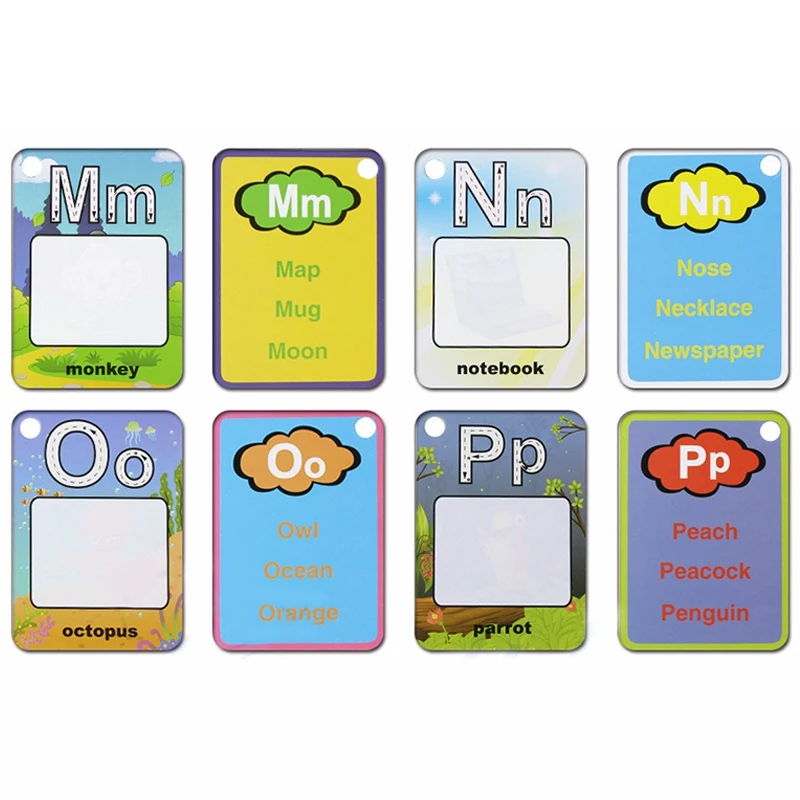 Водная карточка для рисования 26 алфавит раскраска и 2 волшебная ручка письмо карты живопись доска Развивающие игрушки для детей