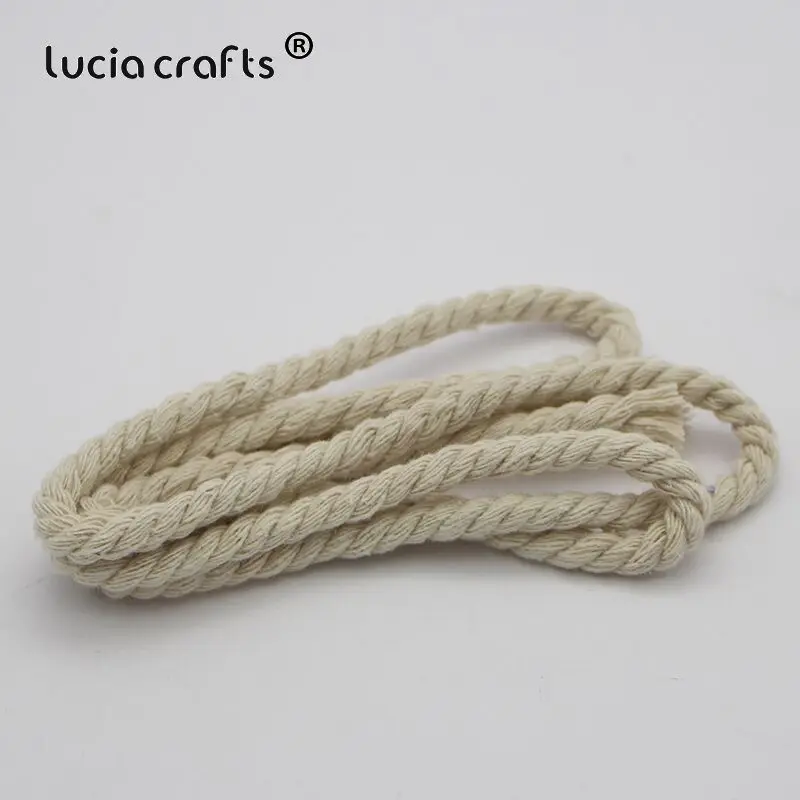SALE 2Meters 6-20mm Rice White Thick Braided Cotton Rope Three Strand Of Woven Cotton Rope Cord DIY Crafts Bag Decoration CV0705