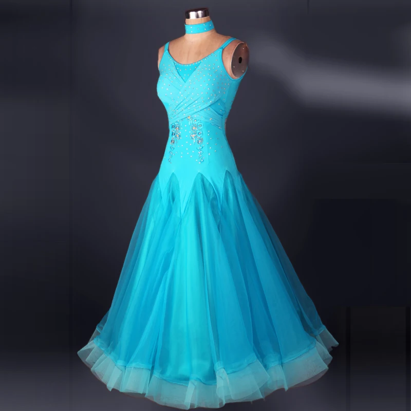 Сексуальное платье с v образным воротом Вальс стандарт платья синего и желтого