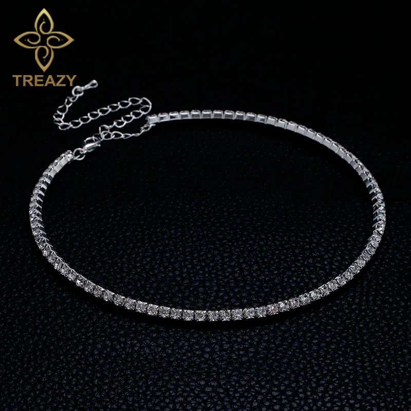 TREAZY Circle Crystal Bridesmaid Bridal Jewelry Sets Silver Color Rhinestone Wedding Necklace Earrings Bracelet for Women | Украшения и
