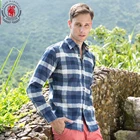 Новое поступление, мужская рубашка , модные джинсовые рубашки , повседневные стильные джинсовые топы , мягкий материал, с длинным рукавом, мужская клетчатая рубашка размера плюс