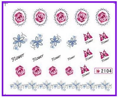 6 упак./лот блестящая водная наклейка для дизайна ногтей наклейки цветочные