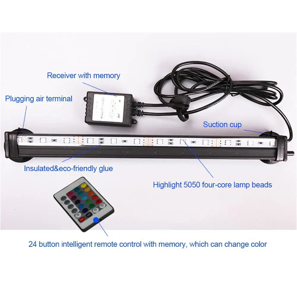 IP68 LED Underwater Submersible Fish Tank Light Color Changing Aquarium Air Bubble Lamp Making Oxygen for Fish Tank