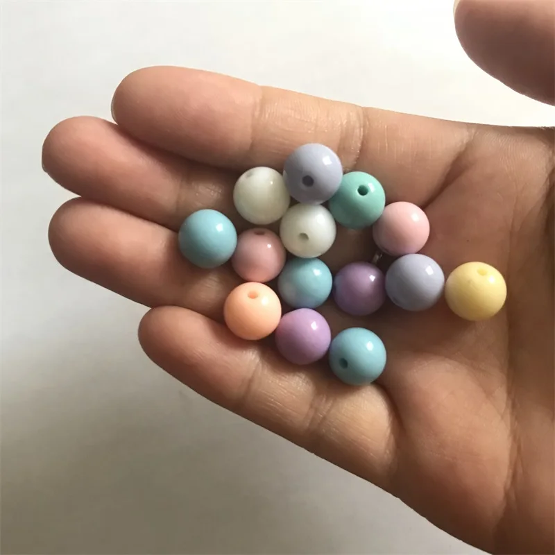 Акриловые бусины разделители круглые пастельные разные цвета 6/8/10 мм 100 шт. новые