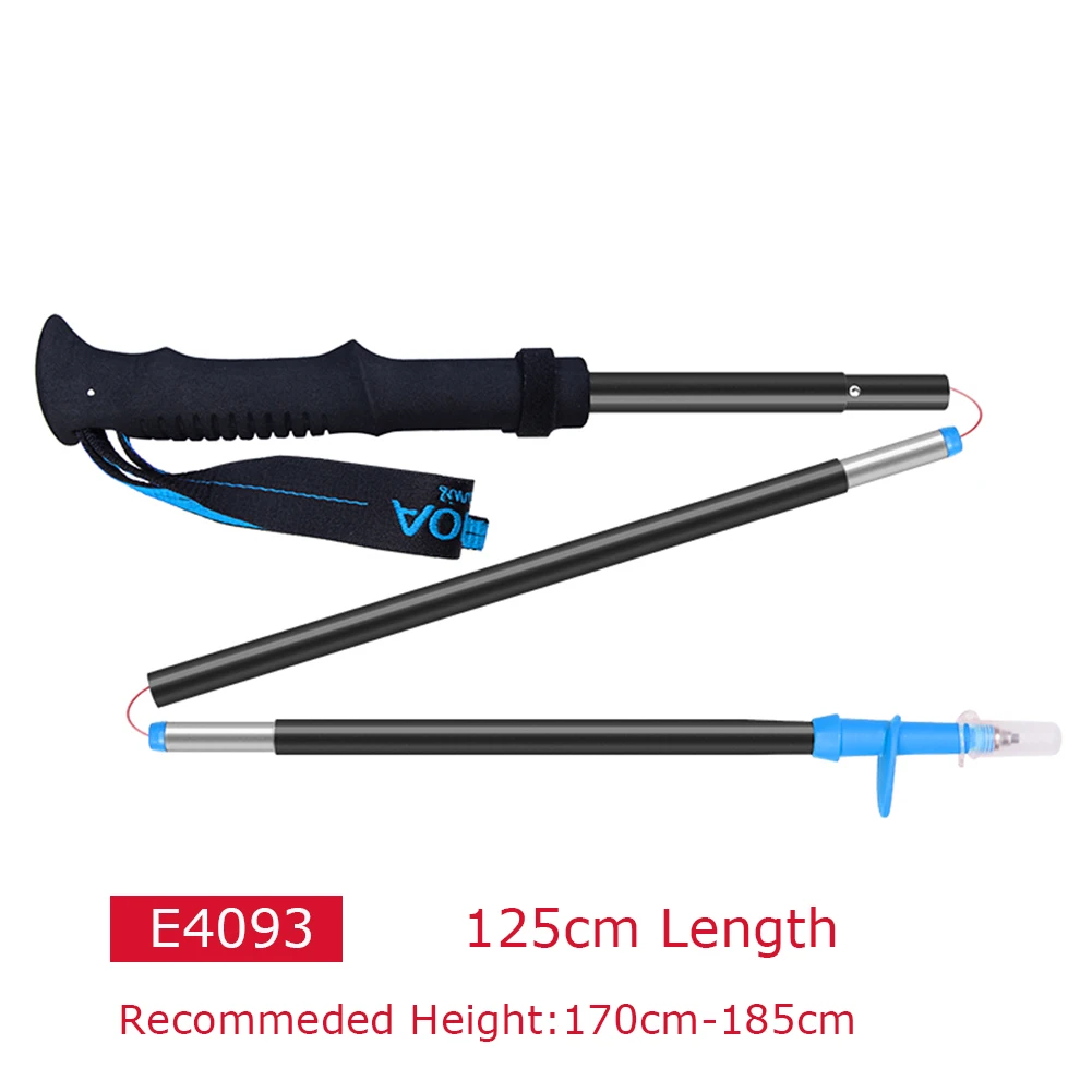 Blue 125cm.E4093 2 шт AONIJIE E4070 E4093 трехкратный складной Сверхлегкий Быстрый замок треккинговые палки походные палки трость для бега алюминиевый сплав - Цвет: Blue 125cm.E4093