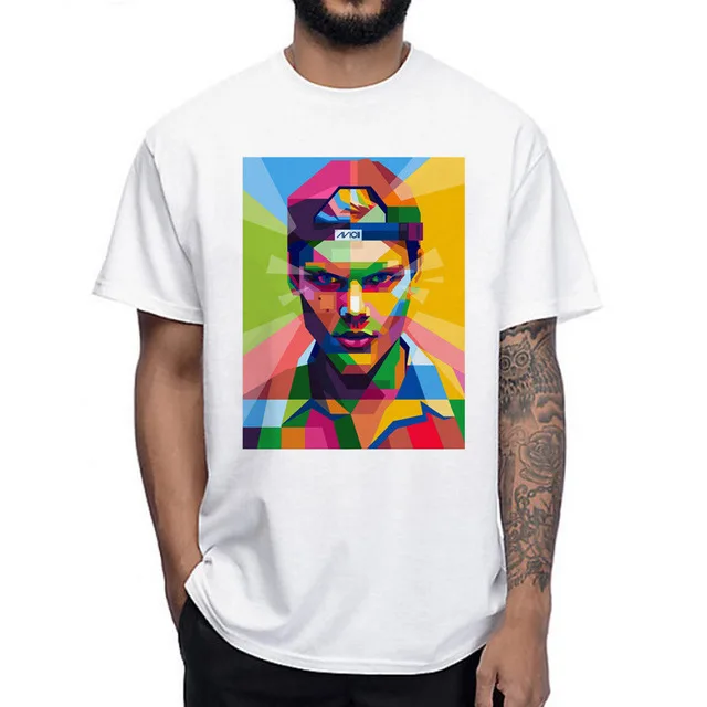 Новые моды Dj футболка Avicii Rip Avicii печати Человек футболка моды вентилятор Футболка летние шорты рукавами футболки для Menwomen