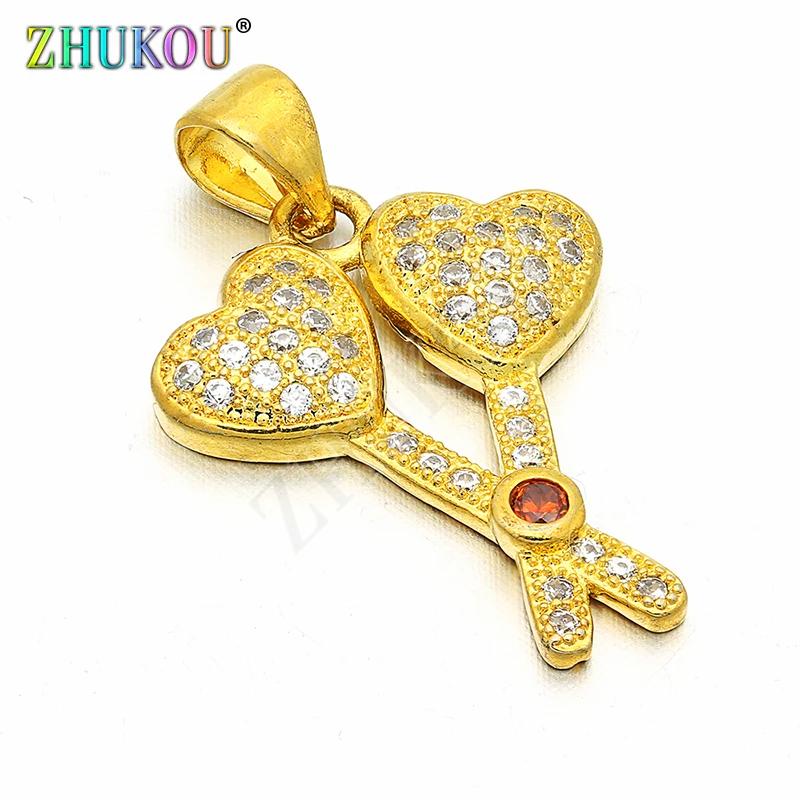 16*25 мм принадлежности для Латуни Кубического циркония Подвески в форме сердца