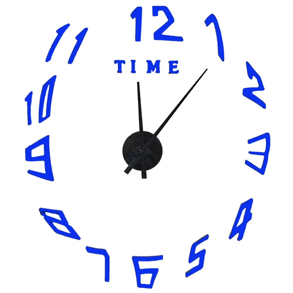 Wall Clock Blue Новинка, светящиеся часы, настенные часы Horloge 3d, сделай сам, акриловые зеркальные наклейки, украшение дома, для гостиной, кварцевые иглы, люминесцентные - Цвет: Wall Clock Blue