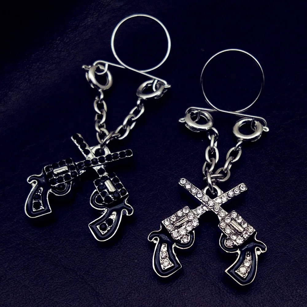 2 piece Punk Rock Sexy Love double gun Nipple Ring Shield Rings Body Piercing Jewelry Teeth Bar Women Gift | Украшения и