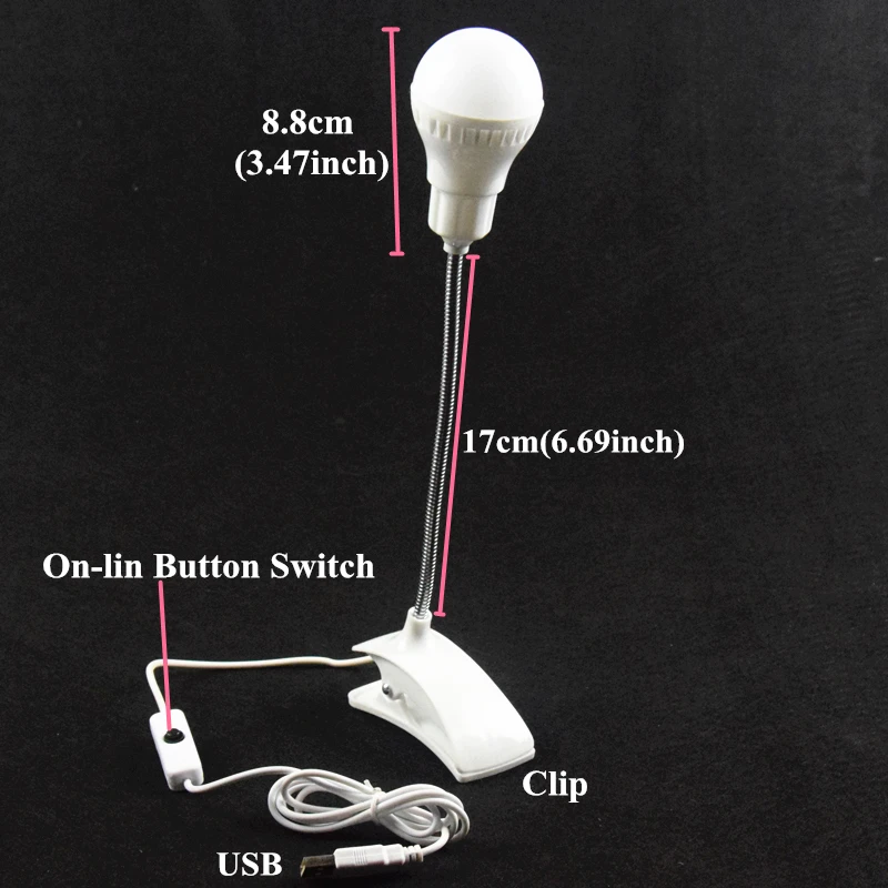 Светодиодная лампа AIFENG Гибкая Настольная на гибкой ножке 5 В питание от USB