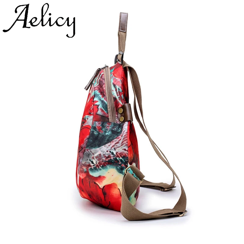 Aelicy Модные женские ретро рюкзаки с цветочным принтом дорожные сумки школьная