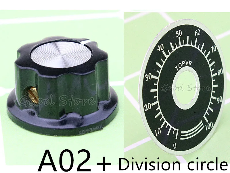 MF-A02 and Dial 10 шт. MF-A01 MF-A02 MF-A03 MF-A04 MF-A05 потенциометра WTH118/WX050 поворотный переключатель электронный 6 мм - Цвет: MF-A02 and Dial