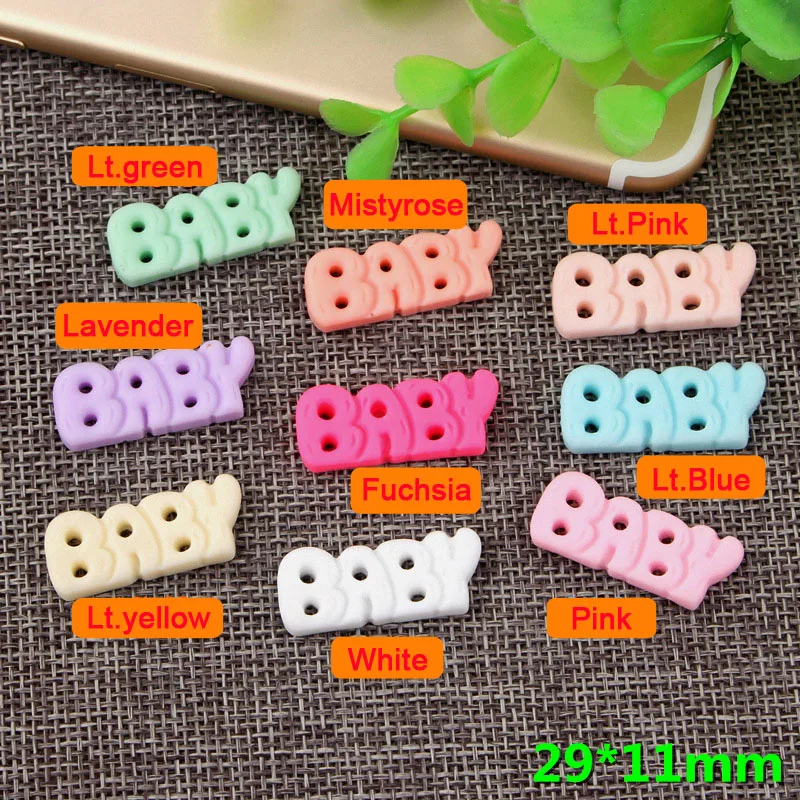 

50pcs/Lot 29x11mm Alphabet Letter Baby Resin Flatback Cabochons Scrapbooking DIY Hair Bow Center Crafts