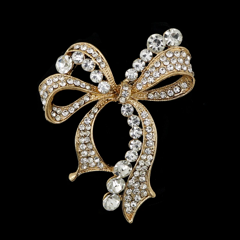 Лидер продаж модные стразы OneckOha броши-бабочка из металлического сплава Золотая