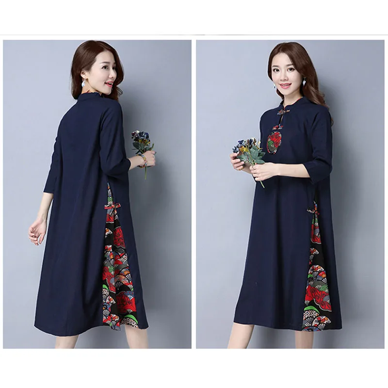 Женское платье с рукавом 3/4 длинное винтажное три четверти на лето|Женские