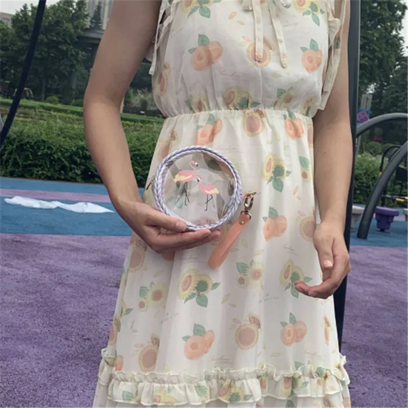 Модная женская Прозрачная ПВХ сумка через плечо ярких цветов летняя пляжная с