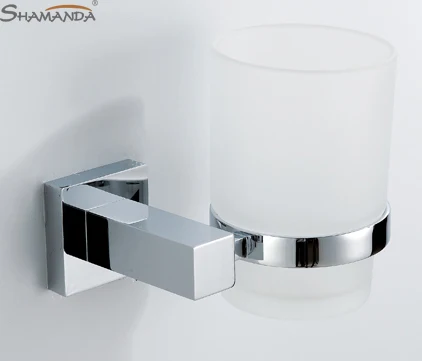 Free Shipping Single Tumbler Holder Toothbrush Cup Brass Base with Chrome finish+Glass Bathroom Accessories-94012 |