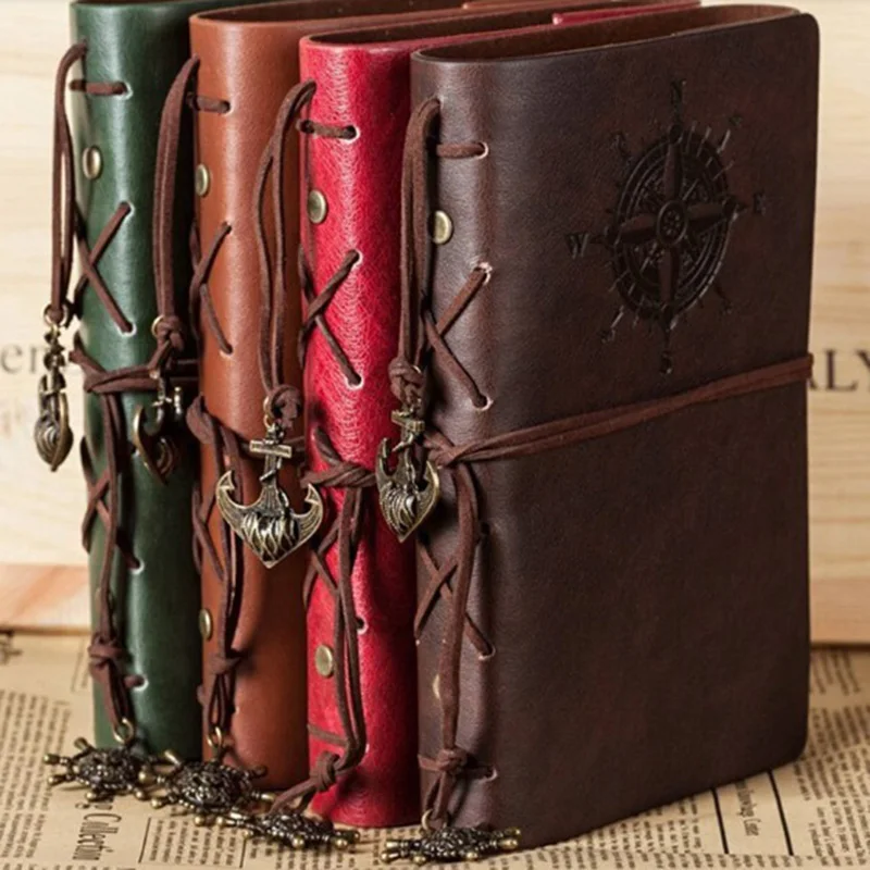 Винтаж Пираты Якоря PU кожа записная книжка сменная Канцелярия подарок блокнот на