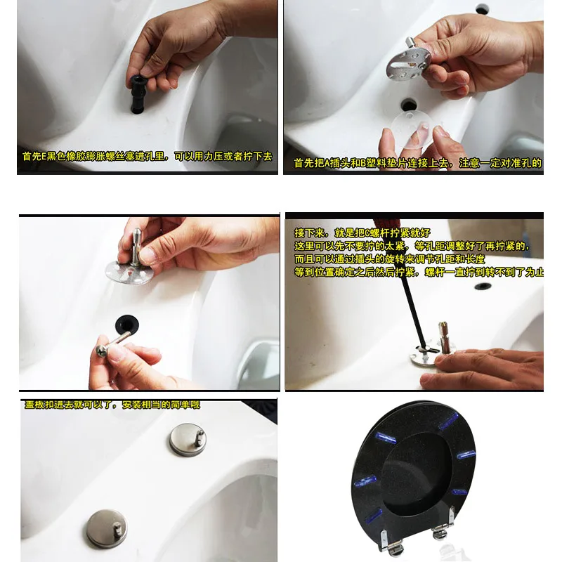 European style resin toilet seats lid,black Universal buffer resin toilet seat,Thicken Stylish Slow-Close toilet seat cover
