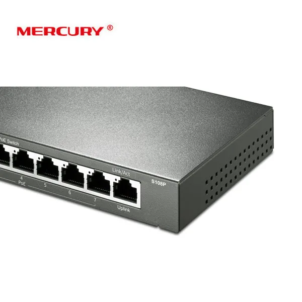 Коммутатор Mercury с 8 портами и поддержкой POE 100 Мбит/с 15 4 Вт|Сетевые коммутаторы| |