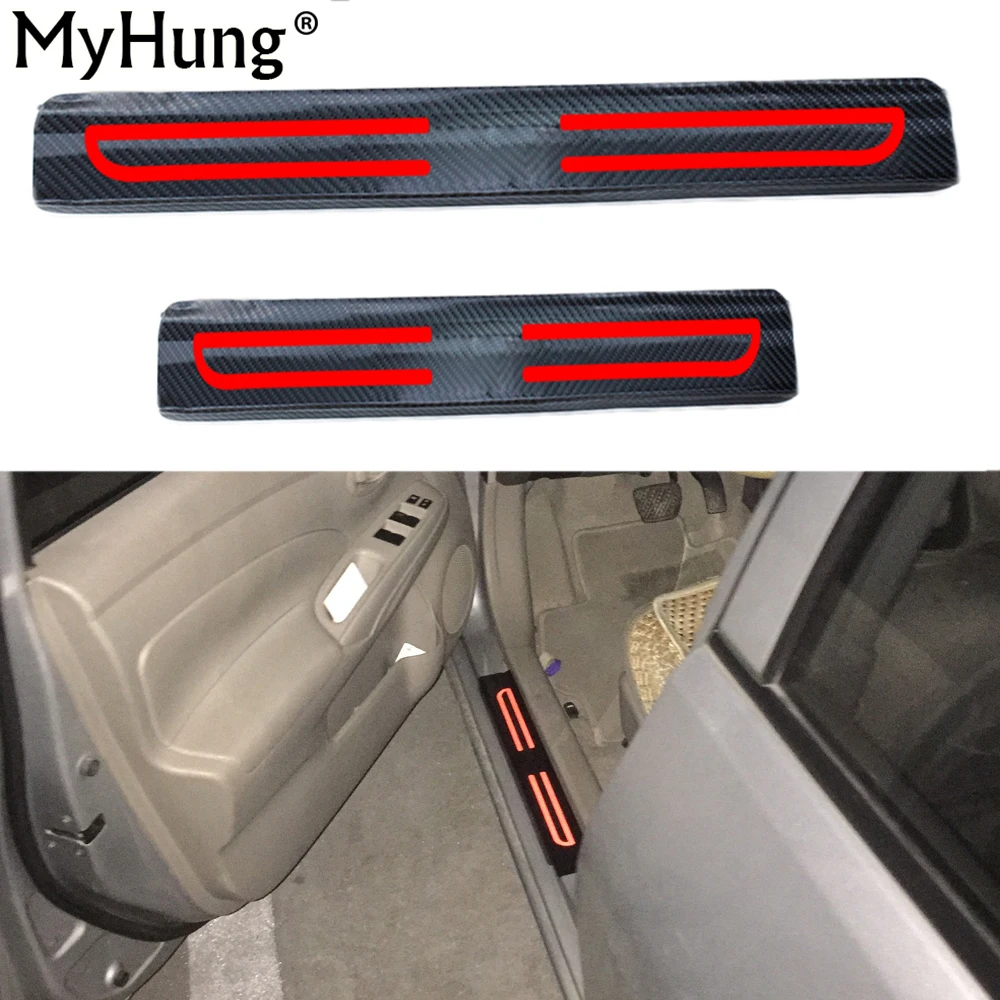 

For Nissan Qashqai 2007 To 2016 4D Carbon Fiber Reflective Car Scuff Welcome Plate Sticker Door Sill Stickers Car-Styling 4Pcs