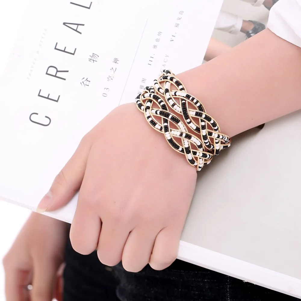 Модные классические полые богемные бусины браслеты для женщин открытые на