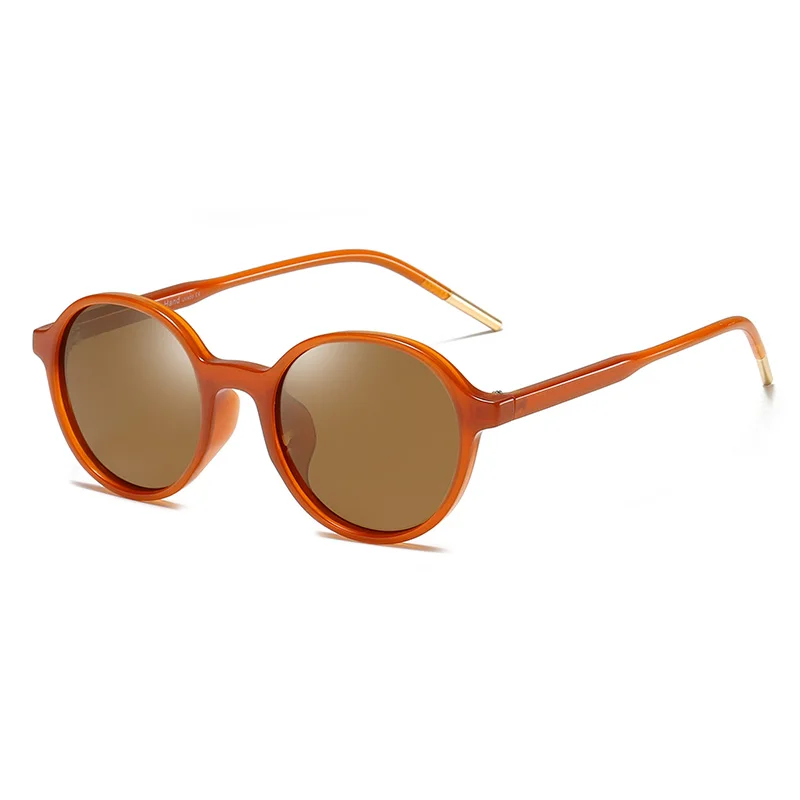 C2 Brown Brown Pro Acme поляризованных солнцезащитных очков Для женщин круглые солнцезащитные очки в стиле ретро поляризованные туристические солнцезащитные очки gafas de sol mujer UV400 PB1228 - Цвет линз: C2 Brown Brown