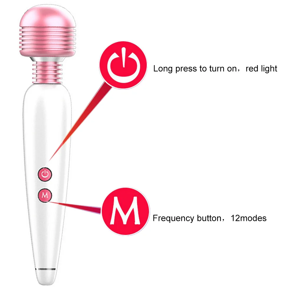 Мощный вибратор Массажная палочка с/без 5 шт. головка USB зарядка массажер