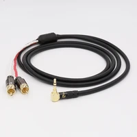 hifi audio cable 2 rca to 3 5mm right angled plug connector hifi 1 to 2 audio video cable