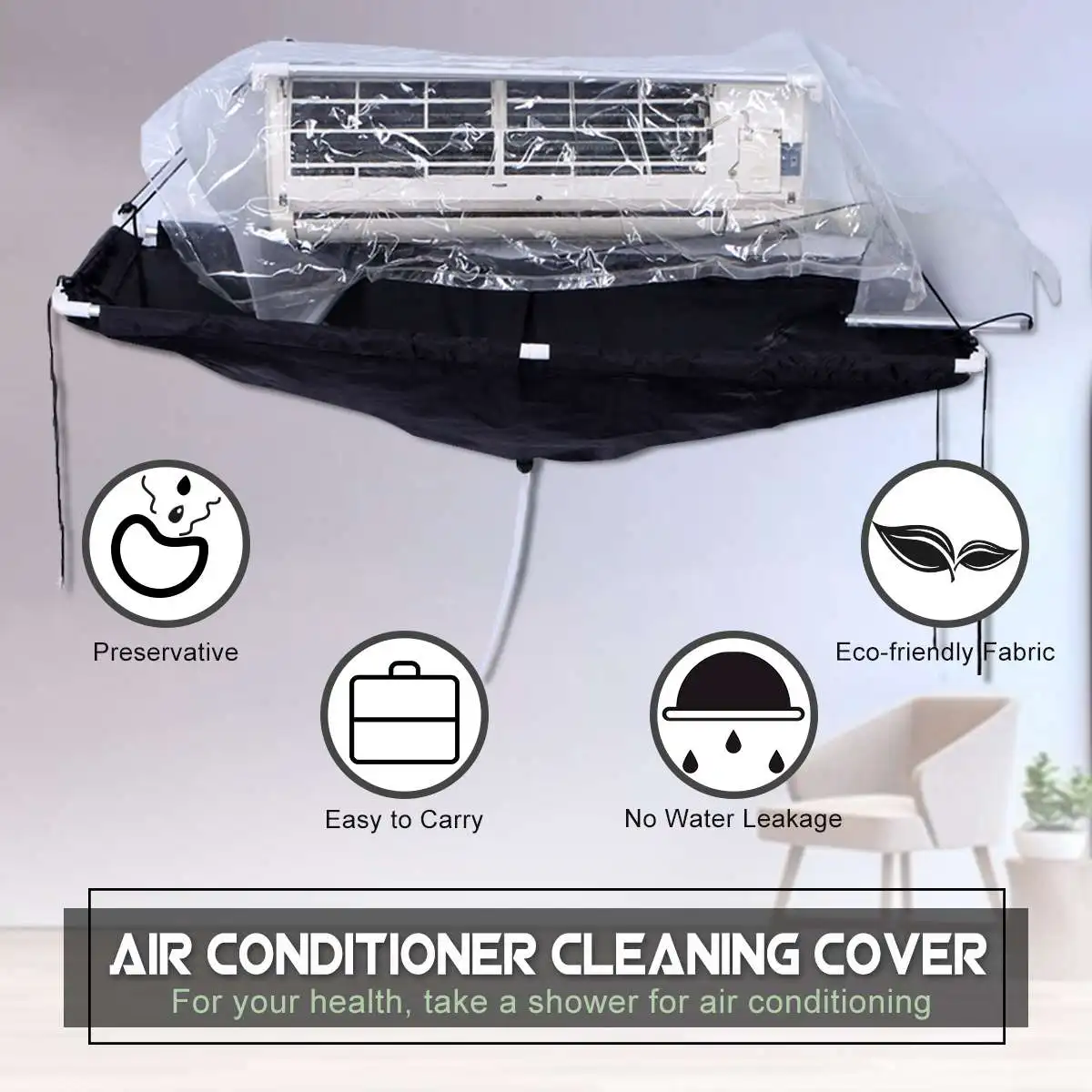 Чехол для очистки кондиционера настенного монтажа пылезащитный чехол стирки +