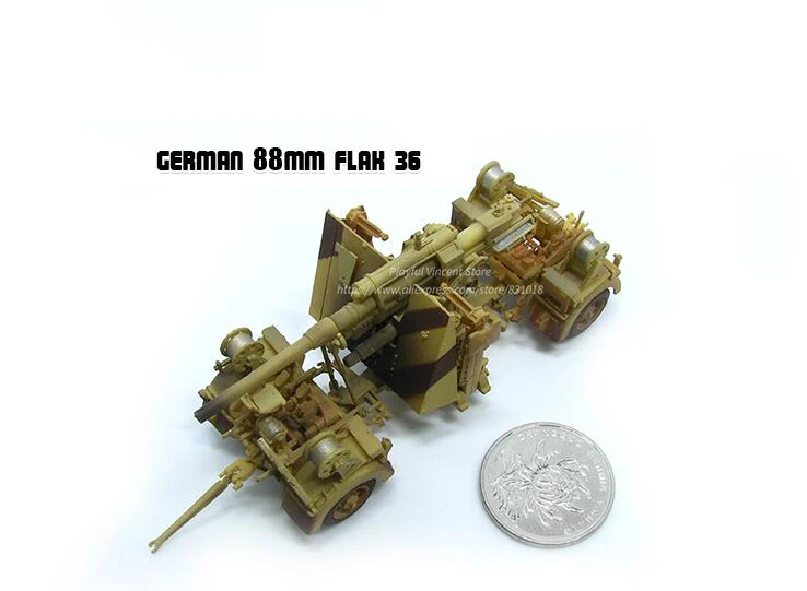 Редкие 1: 72 P0311 FL AK36 88 мм пистолет трейлер оболочки пустыня покрытие Коллекционная модель