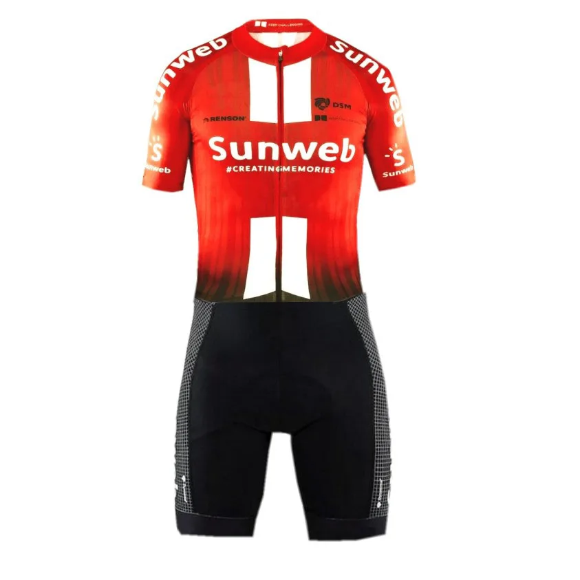pro team sunweb красная цельная велосипедная майка, обтягивающие костюмы для гонок, MTB Ropa Ciclismo, велосипедная speedsuit, Майо, гелевая подкладка