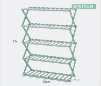 5 Layer L70cm Multi-layer Shoe Rack Shoe Shelf Household Rack Storage Rack Folding Storage Shoe Rack Bamboo - Цвет: 5 Layer L70cm