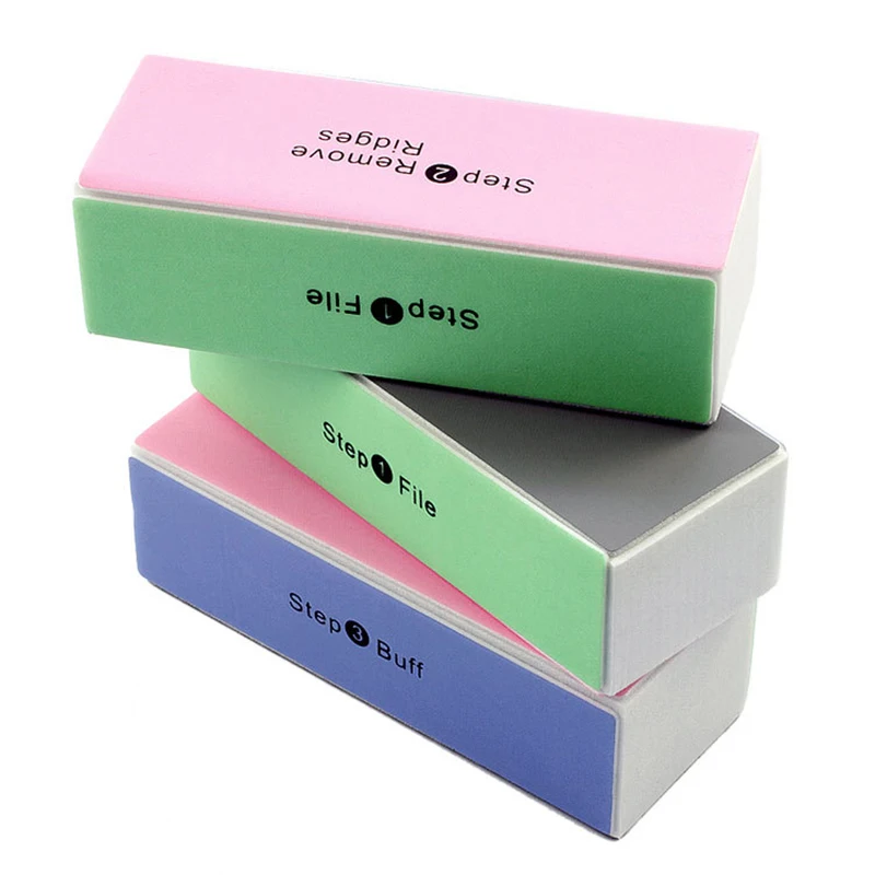 4-Steps Nail Buffers File for UV Gel Grinding Sanding Block Polishing Colorful Pedicure Art Design Tool | Красота и здоровье