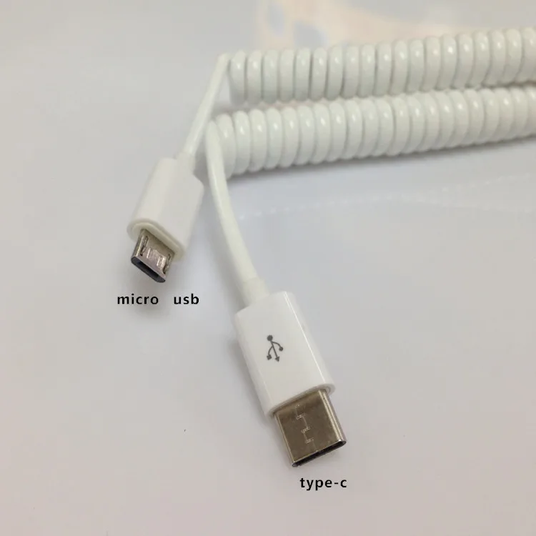 2 в 1 V8 Micro USB Type-c к USB3.1 пружинный адаптер зарядное устройство удлинительные кабели