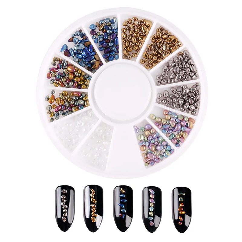 Синева 3D Талисманы Красочные 5 цветов натуральный Камни Дизайн Маникюр ногтей