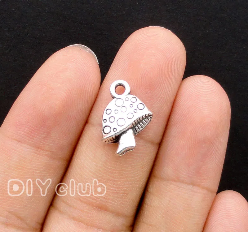 Подвеска в виде гриба из античного серебра 16x12 мм 60 шт.|charm pendant|mushroom charmsilver charm pendant |