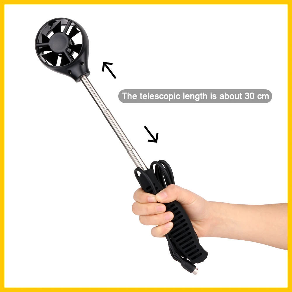 Portable Anemometer Anemometro Gauge Precise Digital USB Temperature Hand-Held Tool GT8907-BENETECH | Инструменты