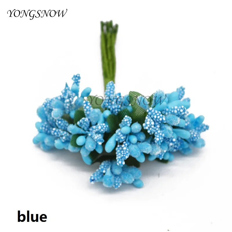 blue 24 шт./лот тутового тычинки Искусственные цветы тычинки/DIY Pistils для головок цветов Свадебная вечеринка Скрапбукинг Ремесло Украшение - Цвет: blue