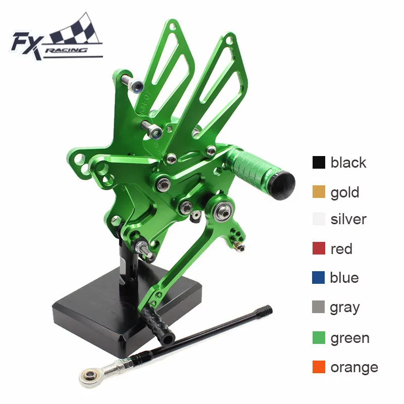 CNC Алюминиевые мотоциклетные подножки для ног набор педали Rearset Kawasaki ZX10R ZX 10R 2011 2018