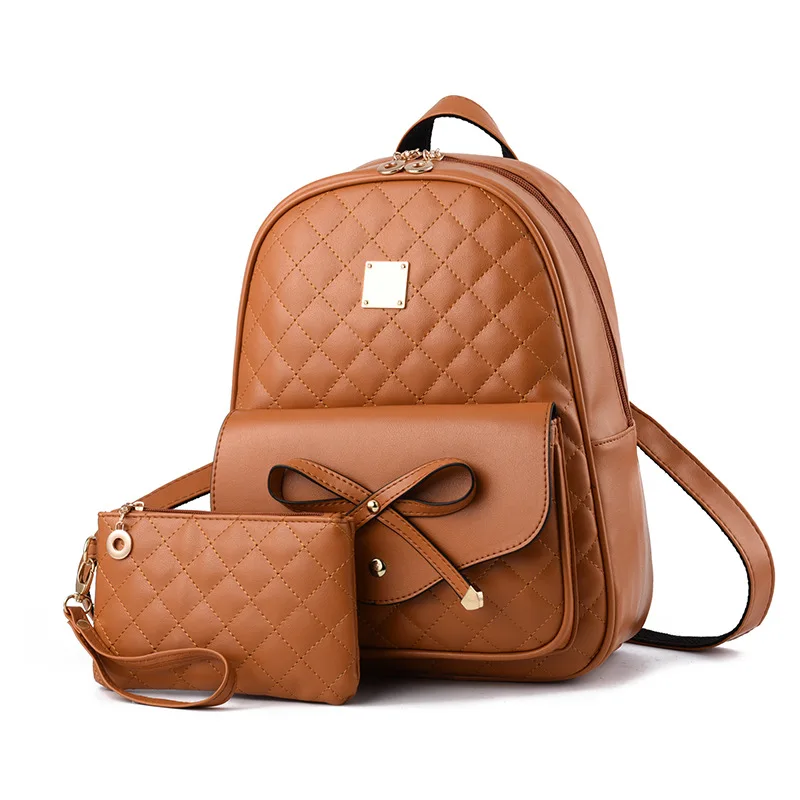 Yellow SWDF Women's Backpack Fashion Black PU Leather Backpack Women's Shoulder Bag Small Backpack Girls' Bags Mother and Daughter Bags - Цвет: Yellow