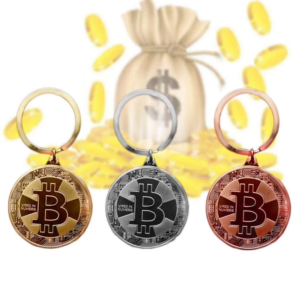 2018 Новый позолоченный Bitcoin монета брелок арт коллекция монет BTC Сувениры