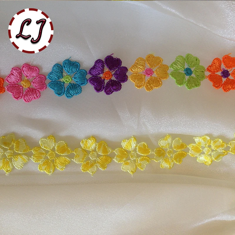 Новый модный цвет 1 ярд/набор вышитые красочные лепестки любви искусственная