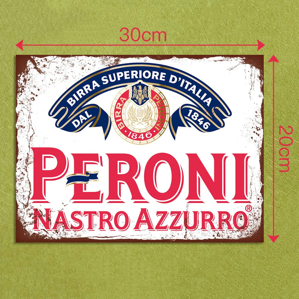 1 шт. металлический налет в винтажном ретро стиле Peroni пиво декоративный жестяной
