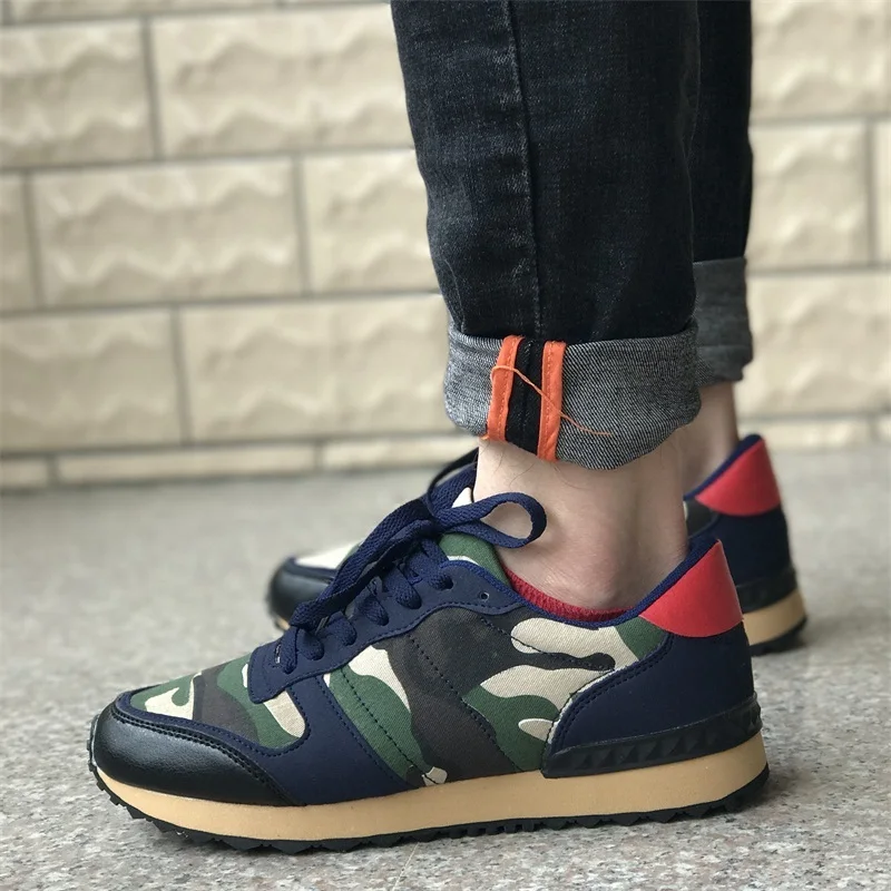 Mens Camo Lace Up Flats Sneakers Sport Shoes Casual Camouflage Breathable Unisex 4Styles A701 | Обувь